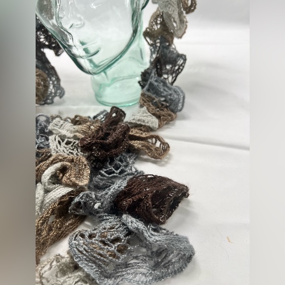 Handmade Crochet Scarf in Earth Tones - Picture 8 of 10